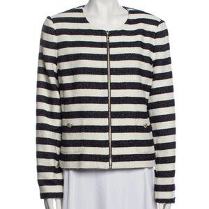 Karl Lagerfield Navy Blue and White Striped Jacket